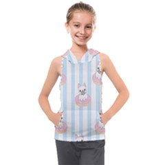 French-bulldog-dog-seamless-pattern Kids  Sleeveless Hoodie