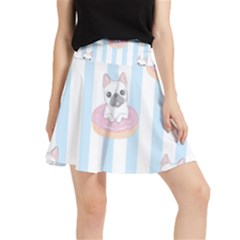 French-bulldog-dog-seamless-pattern Waistband Skirt