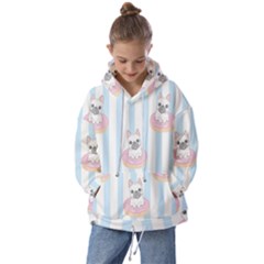 French-bulldog-dog-seamless-pattern Kids  Oversized Hoodie