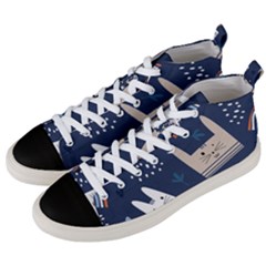 Colorful-cute-cats-seamless-pattern Men s Mid-top Canvas Sneakers