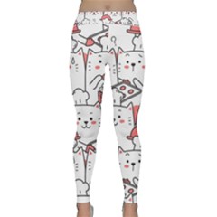 Cute-cat-chef-cooking-seamless-pattern-cartoon Classic Yoga Leggings by Jancukart