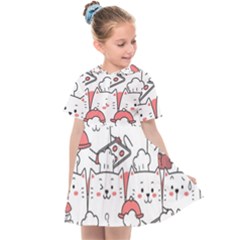 Cute-cat-chef-cooking-seamless-pattern-cartoon Kids  Sailor Dress