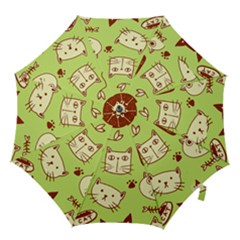 Cute-hand-drawn-cat-seamless-pattern Hook Handle Umbrellas (medium) by Jancukart