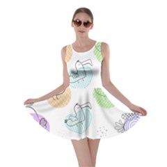 Cartoon-bird-cute-doodle-bird Skater Dress