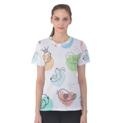 Cartoon-bird-cute-doodle-bird Women s Cotton Tee