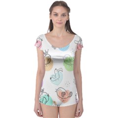 Cartoon-bird-cute-doodle-bird Boyleg Leotard 