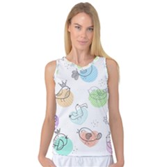 Cartoon-bird-cute-doodle-bird Women s Basketball Tank Top