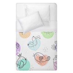 Cartoon-bird-cute-doodle-bird Duvet Cover (Single Size)