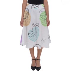 Cartoon-bird-cute-doodle-bird Perfect Length Midi Skirt