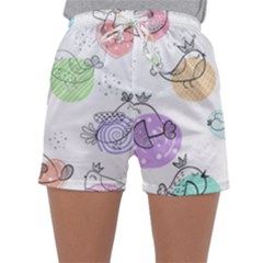 Cartoon-bird-cute-doodle-bird Sleepwear Shorts