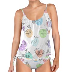 Cartoon-bird-cute-doodle-bird Tankini Set