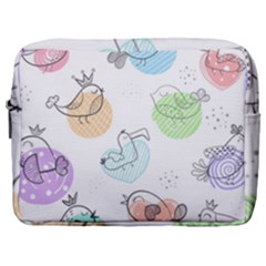 Cartoon-bird-cute-doodle-bird Make Up Pouch (Large)