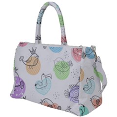 Cartoon-bird-cute-doodle-bird Duffel Travel Bag