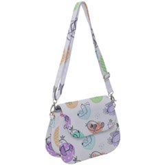 Cartoon-bird-cute-doodle-bird Saddle Handbag