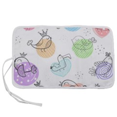 Cartoon-bird-cute-doodle-bird Pen Storage Case (L)