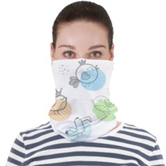 Cartoon-bird-cute-doodle-bird Face Seamless Bandana (adult) by Jancukart