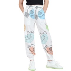 Cartoon-bird-cute-doodle-bird Kids  Elastic Waist Pants