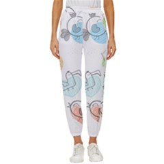 Cartoon-bird-cute-doodle-bird Cropped Drawstring Pants