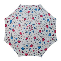 Hearts-seamless-pattern-memphis-style Golf Umbrellas by Jancukart