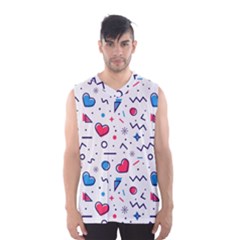 Hearts-seamless-pattern-memphis-style Men s Basketball Tank Top by Jancukart