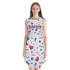 Hearts-seamless-pattern-memphis-style Sleeveless Chiffon Dress   by Jancukart