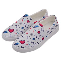Hearts-seamless-pattern-memphis-style Men s Canvas Slip Ons by Jancukart