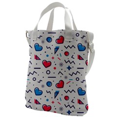 Hearts-seamless-pattern-memphis-style Canvas Messenger Bag by Jancukart