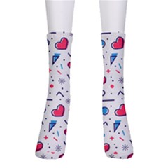 Hearts-seamless-pattern-memphis-style Crew Socks