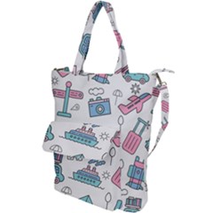 Transportation Seamless Pattern Shoulder Tote Bag