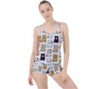 Cat-kitten-seamless-pattern Boyleg Tankini Set  View1