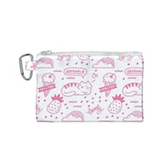 Cute-girly-seamless-pattern Canvas Cosmetic Bag (small) by Jancukart