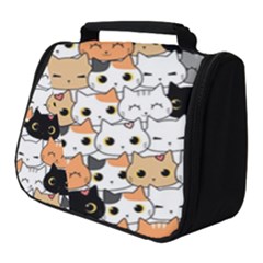 Cute-cat-kitten-cartoon-doodle-seamless-pattern Full Print Travel Pouch (small) by Jancukart