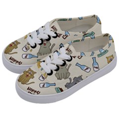 Happy-cats-pattern-background Kids  Classic Low Top Sneakers