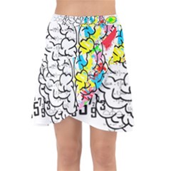 Brain Left Logic Language Science Wrap Front Skirt by Wegoenart