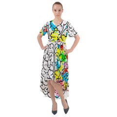 Brain Left Logic Language Science Front Wrap High Low Dress by Wegoenart