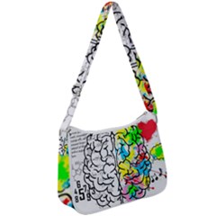 Brain Left Logic Language Science Zip Up Shoulder Bag by Wegoenart