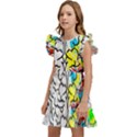 Brain Left Logic Language Science Kids  Winged Sleeve Dress View2