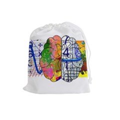 Brain Cerebrum Biology Abstract Drawstring Pouch (large) by Wegoenart