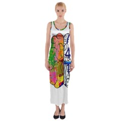 Brain Cerebrum Biology Abstract Fitted Maxi Dress by Wegoenart