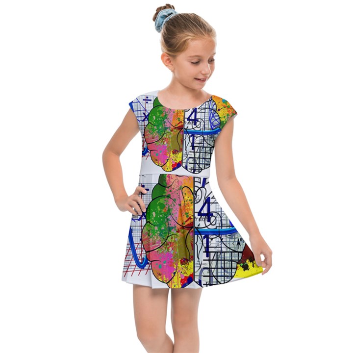 Brain Cerebrum Biology Abstract Kids  Cap Sleeve Dress