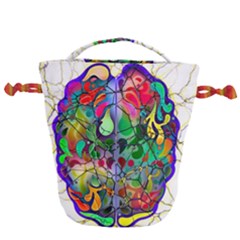 Brain Head Mind Man Silhouette Drawstring Bucket Bag by Wegoenart