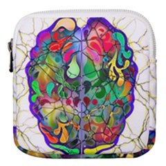 Brain Head Mind Man Silhouette Mini Square Pouch by Wegoenart