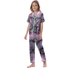 Tourette Syndrome Epilepsy Brain Kids  Satin Short Sleeve Pajamas Set