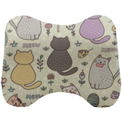 Funny Cartoon Cats Seamless Pattern Head Support Cushion