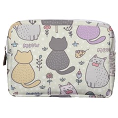 Funny Cartoon Cats Seamless Pattern Make Up Pouch (medium)