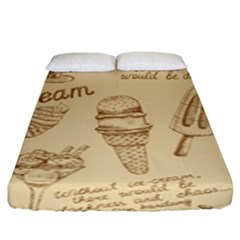 Ice-cream-vintage-pattern Fitted Sheet (king Size)