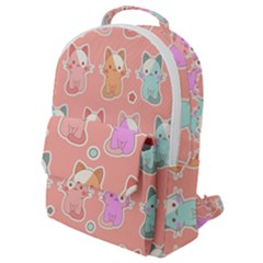 Cute-kawaii-kittens-seamless-pattern Flap Pocket Backpack (small)