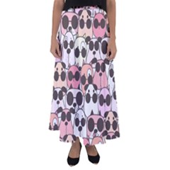 Cute-dog-seamless-pattern-background Flared Maxi Skirt