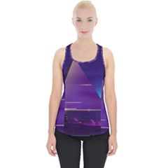 Egyptian-pyramids-night-landscape-cartoon Piece Up Tank Top