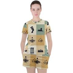 Egyptian-flat-style-icons Women s Tee And Shorts Set